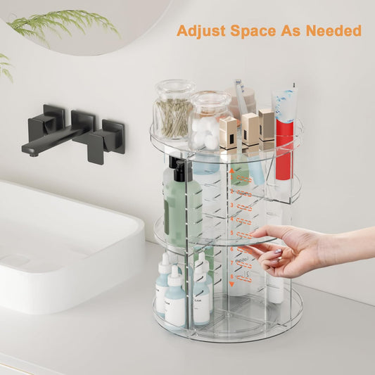 Rotating Makeup Organizer with 8 Adjustable Tiers