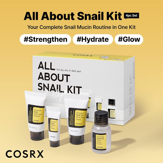 Snail Mucin Korean Skincare Set – Travel 4-Step Kit