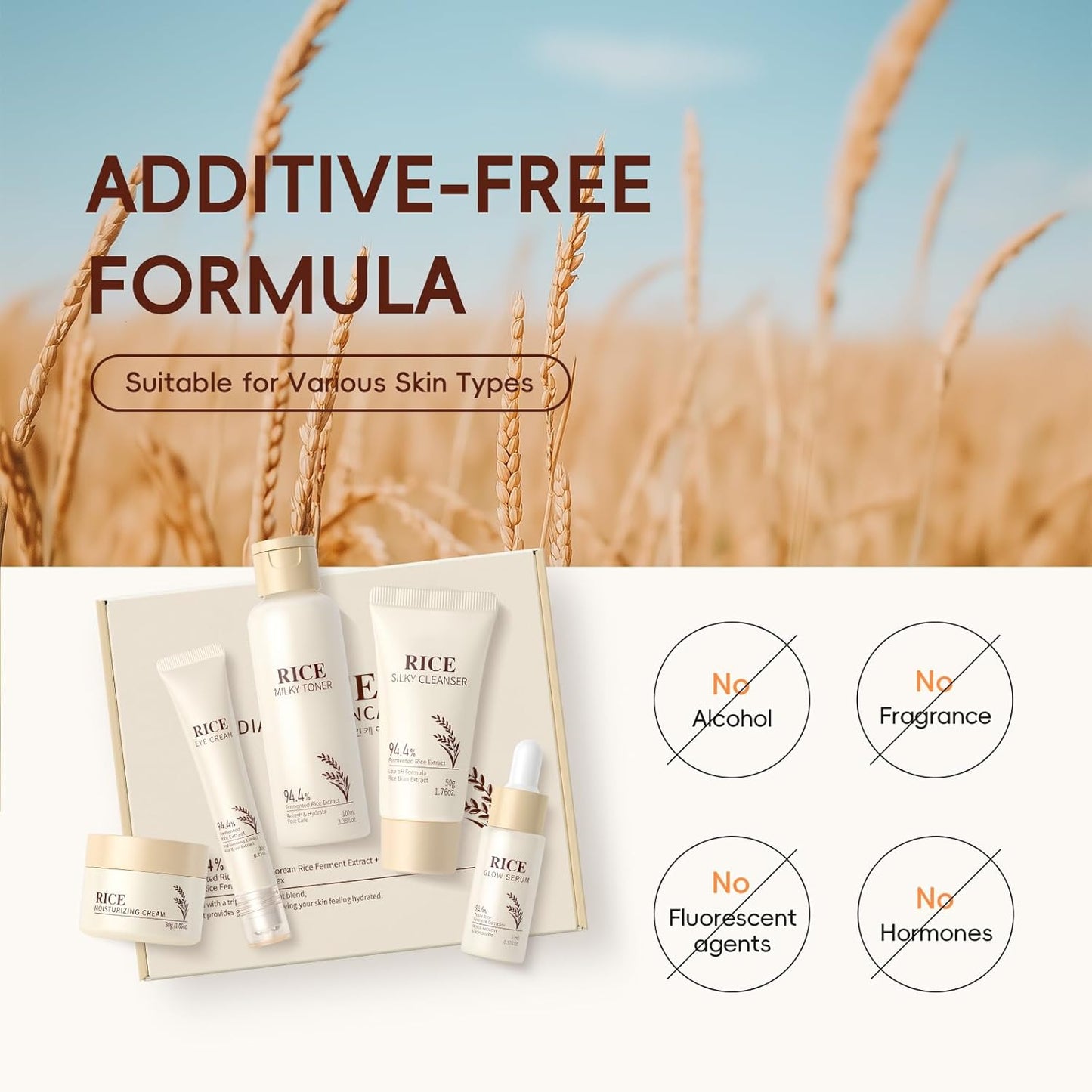 Rice Skincare Set for Glowing Skin – 5-Piece Face Kit