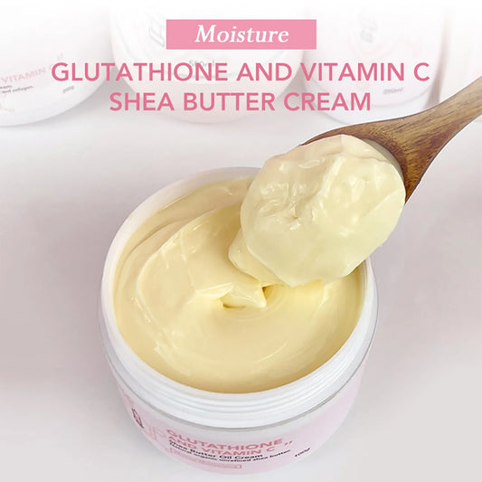 Skin Haven Radiant Glow Skin Cream with shea butter and natural oils, suitable for face and body hydration.
