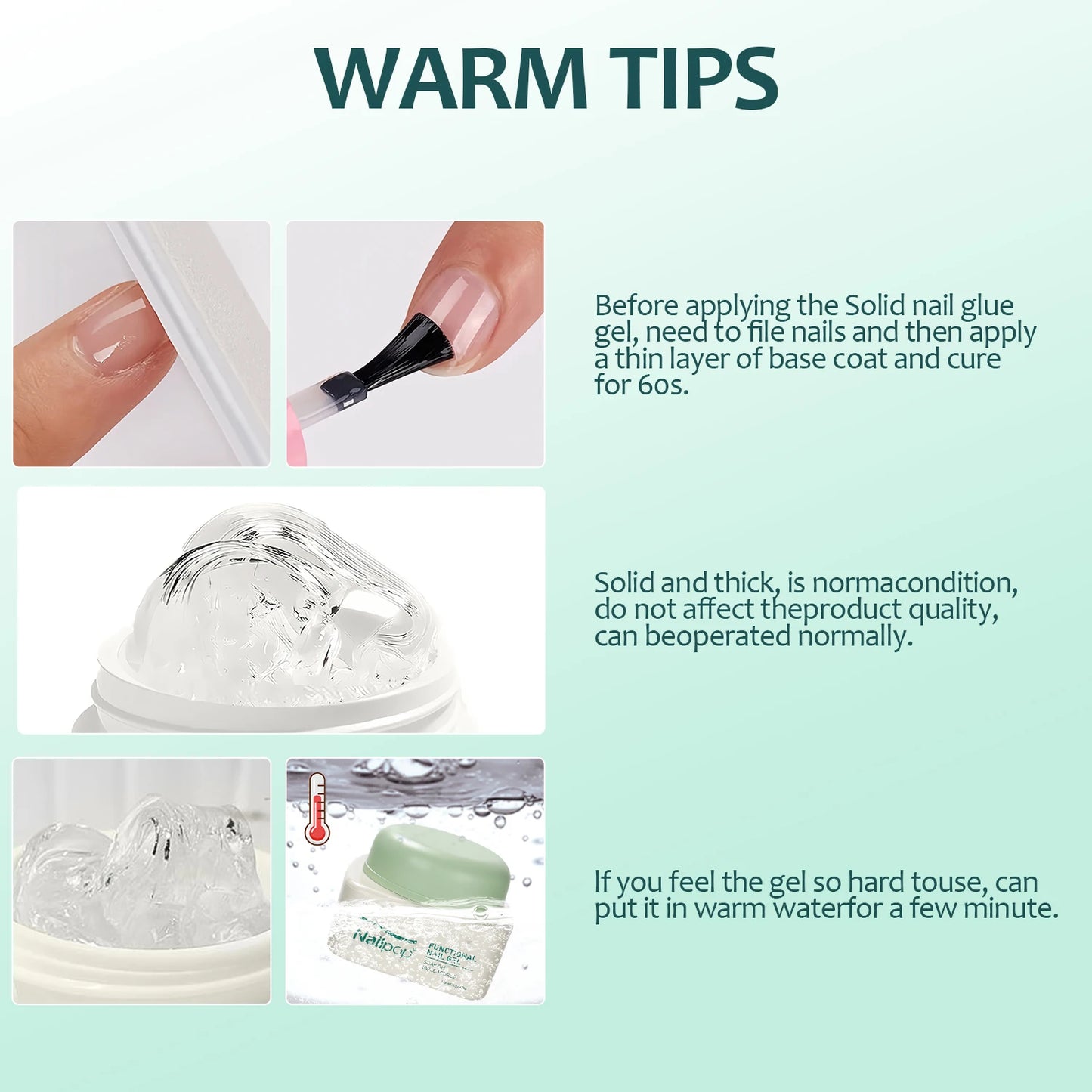 Solid Nail Gel Glue for Press-On Nails Strong Hold 20g