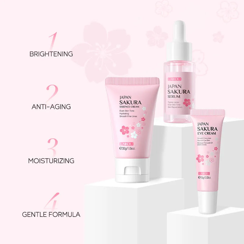 Vitamin C Sakura Facial Skincare Set – Hydrating Trio