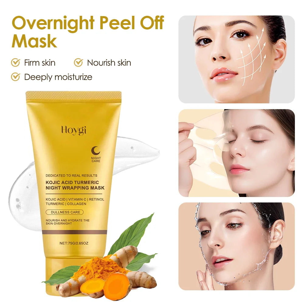 Two Skin Haven Radiant Glow Night Masks with collagen, turmeric, deep cleansing, pore control, and oil regulation.