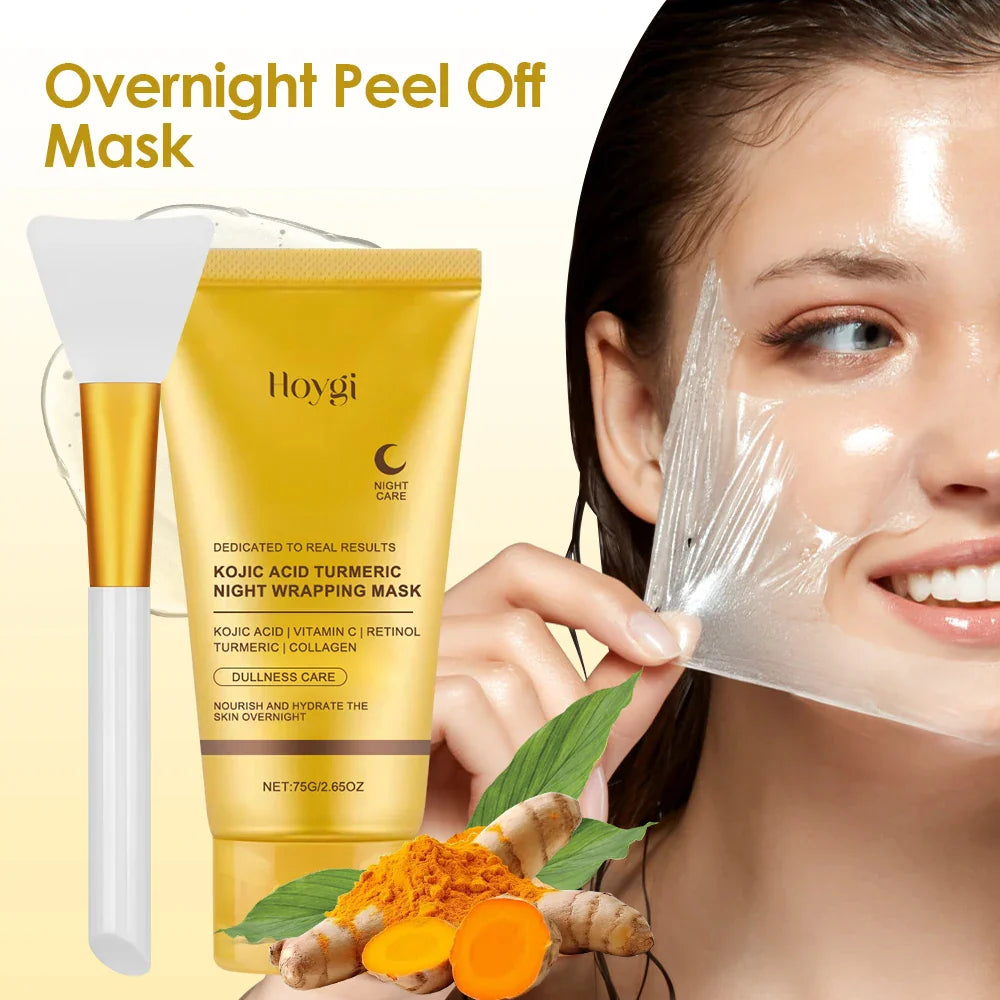 Two Skin Haven Radiant Glow Night Masks, collagen overnight facial masks for deep cleansing and oil control with turmeric.