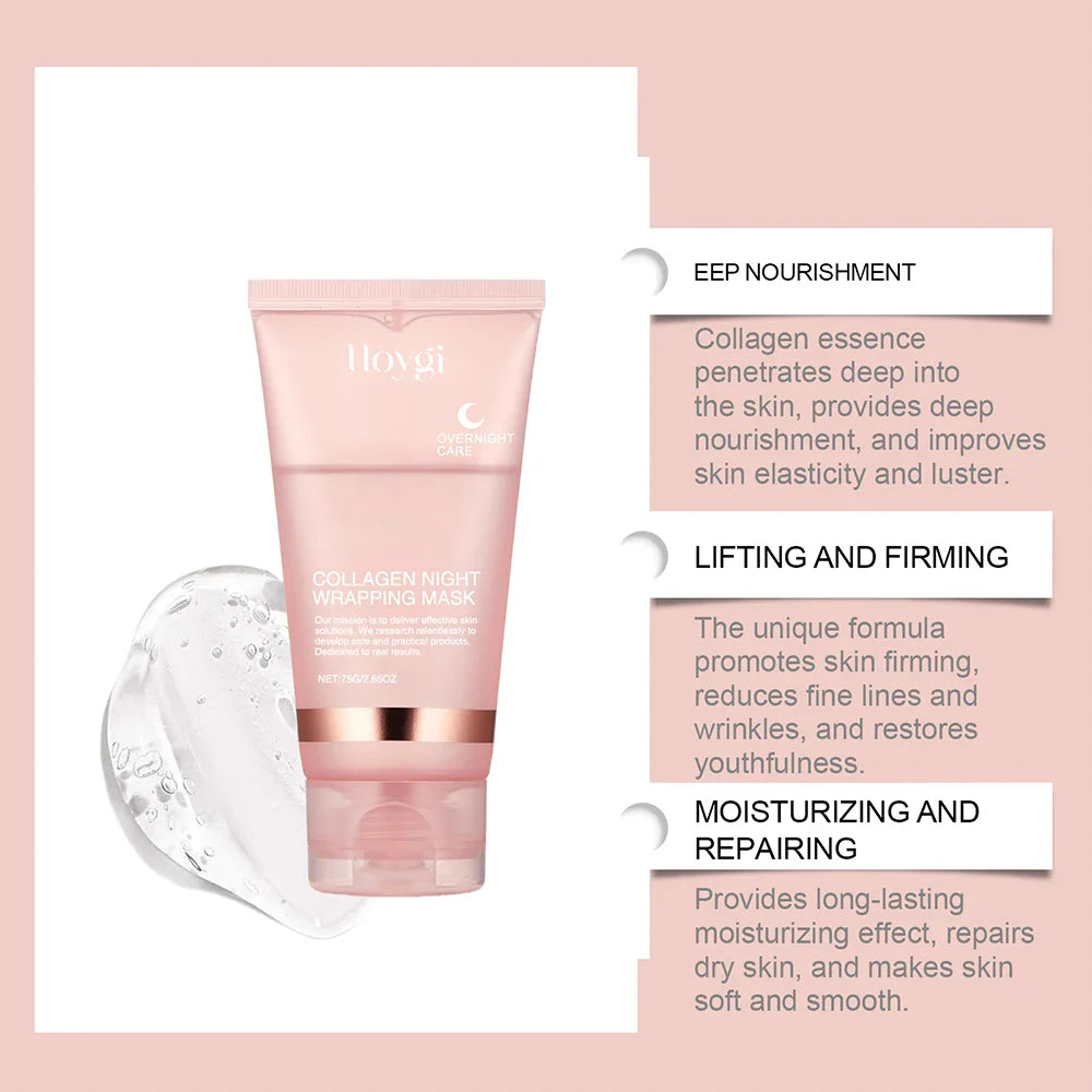Two Skin Haven Radiant Glow Night Masks, deep cleansing collagen peel-off facial masks for oil control and pore tightening.