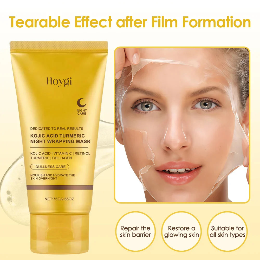 Two Skin Haven Radiant Glow Night Masks with collagen and turmeric for deep cleansing, oil control, and skin rejuvenation.