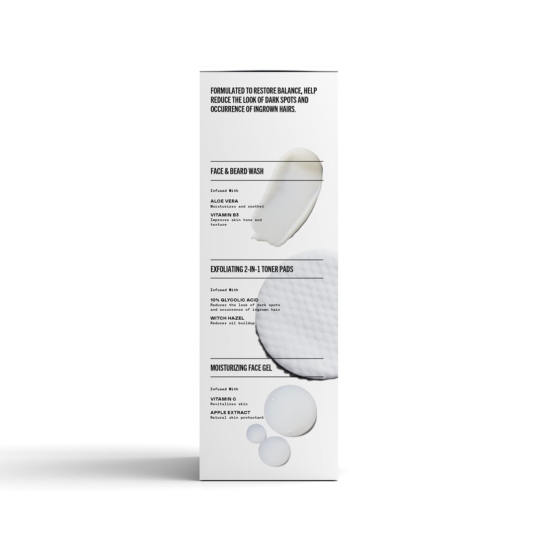 Men’s Facial Skincare Set with Aloe Vera & Glycolic Acid