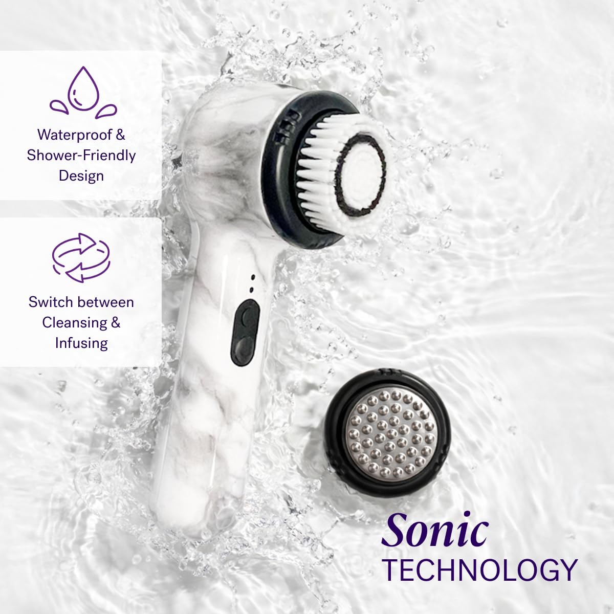 Soniclear Facial Cleansing Brush – Sonic, Antimicrobial, 4 Speeds