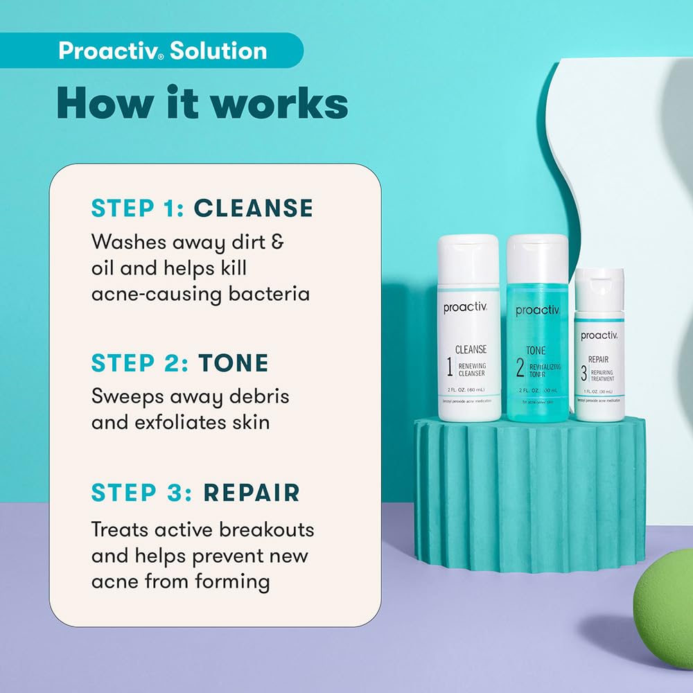 3-Step Acne Treatment Kit with Benzoyl Peroxide
