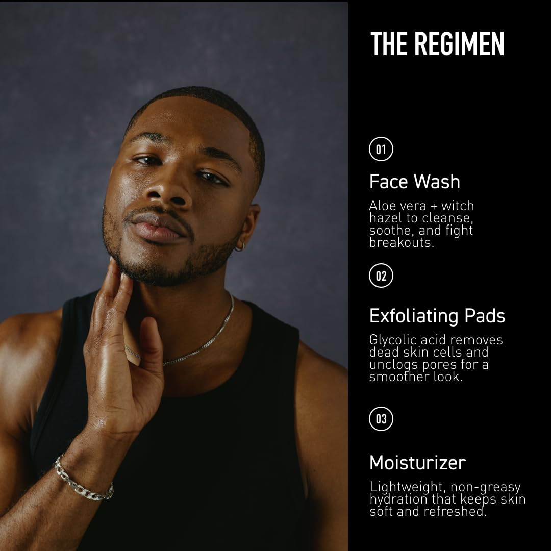 Men’s Facial Skincare Set with Aloe Vera & Glycolic Acid