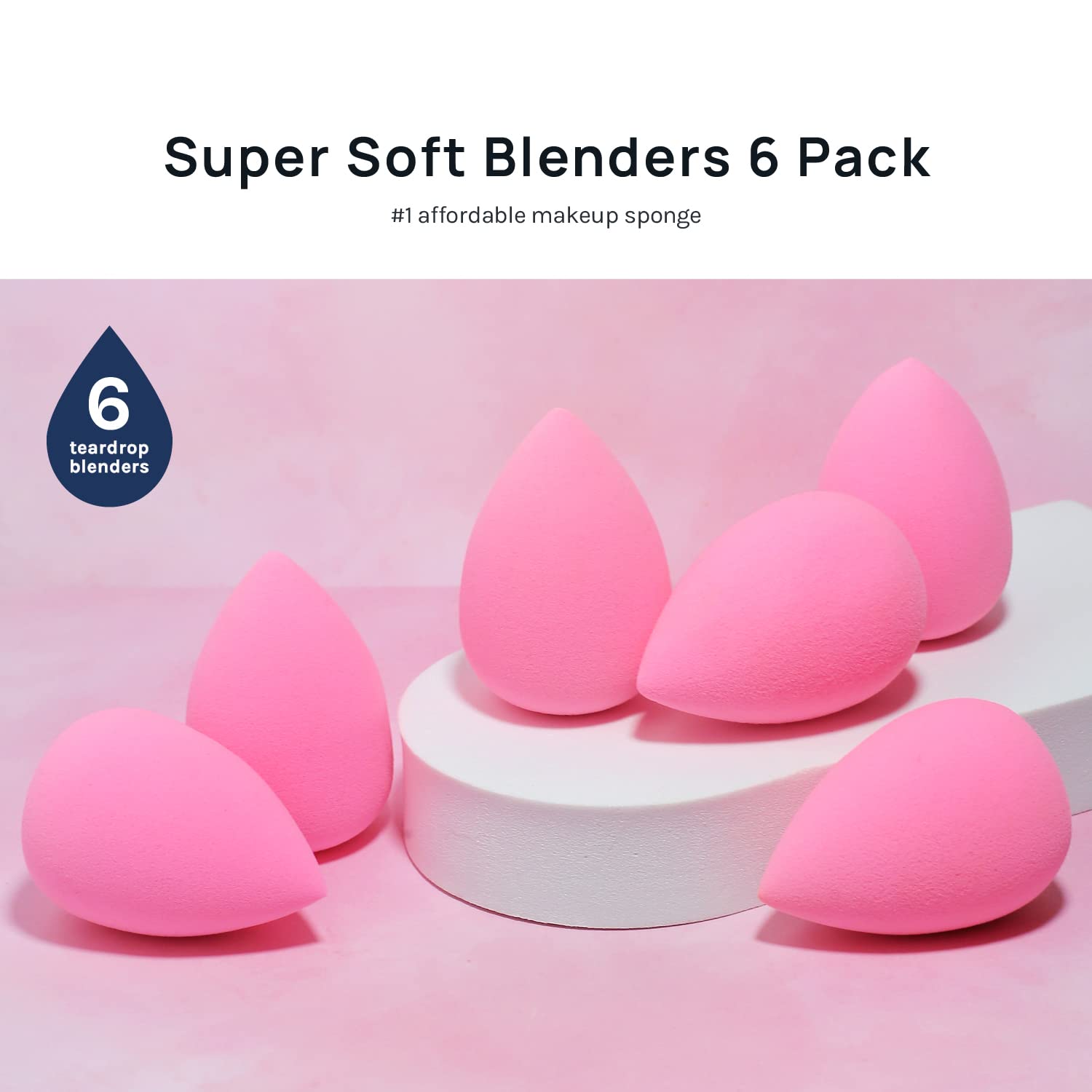 Latex-Free Makeup Sponge Set – Soft Blending Sponges (6-Pack)