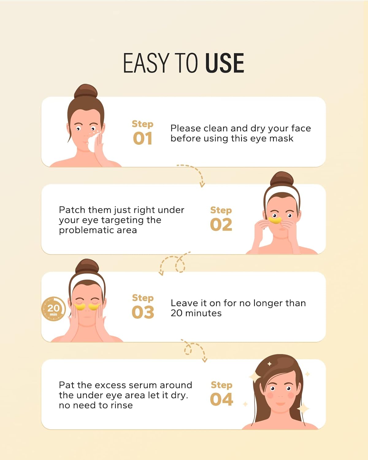 24K Gold Under Eye Masks – Hydrating Collagen Patches