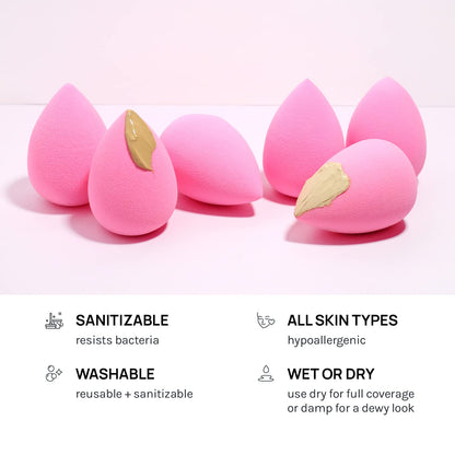 Latex-Free Makeup Sponge Set – Soft Blending Sponges (6-Pack)