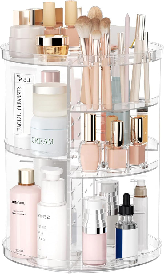 Rotating Makeup Organizer with 8 Adjustable Tiers