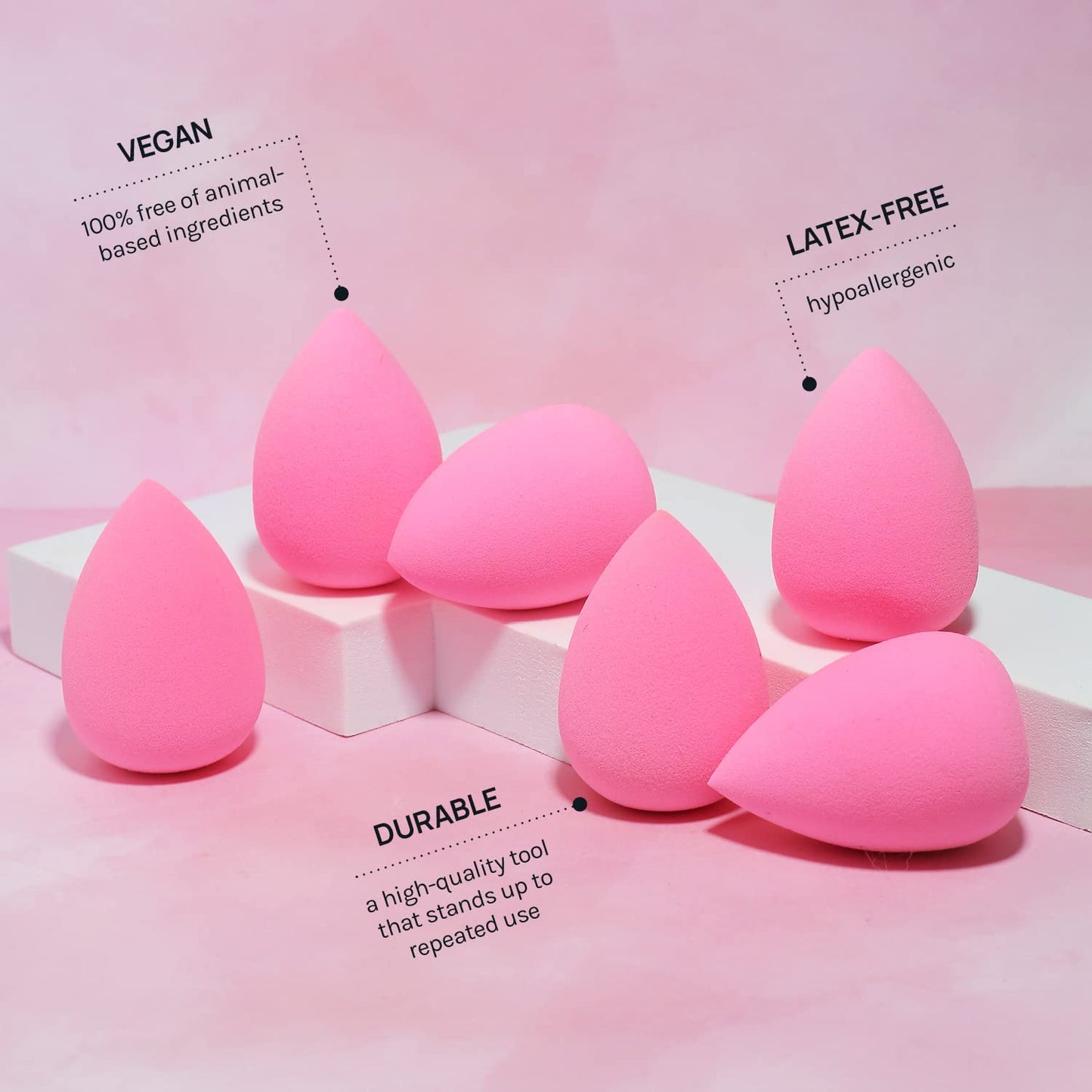 Latex-Free Makeup Sponge Set – Soft Blending Sponges (6-Pack)