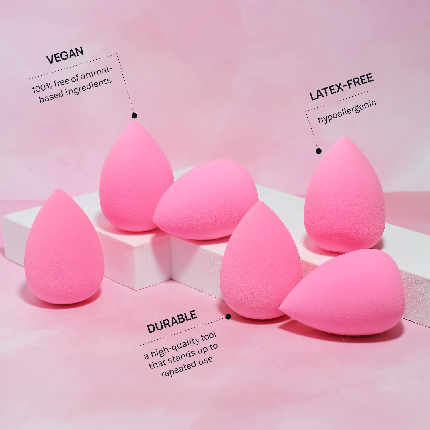 Latex-Free Makeup Sponge Set – Soft Blending Sponges (6-Pack)