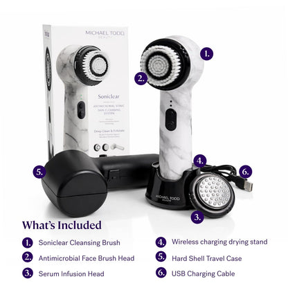 Soniclear Facial Cleansing Brush – Sonic, Antimicrobial, 4 Speeds