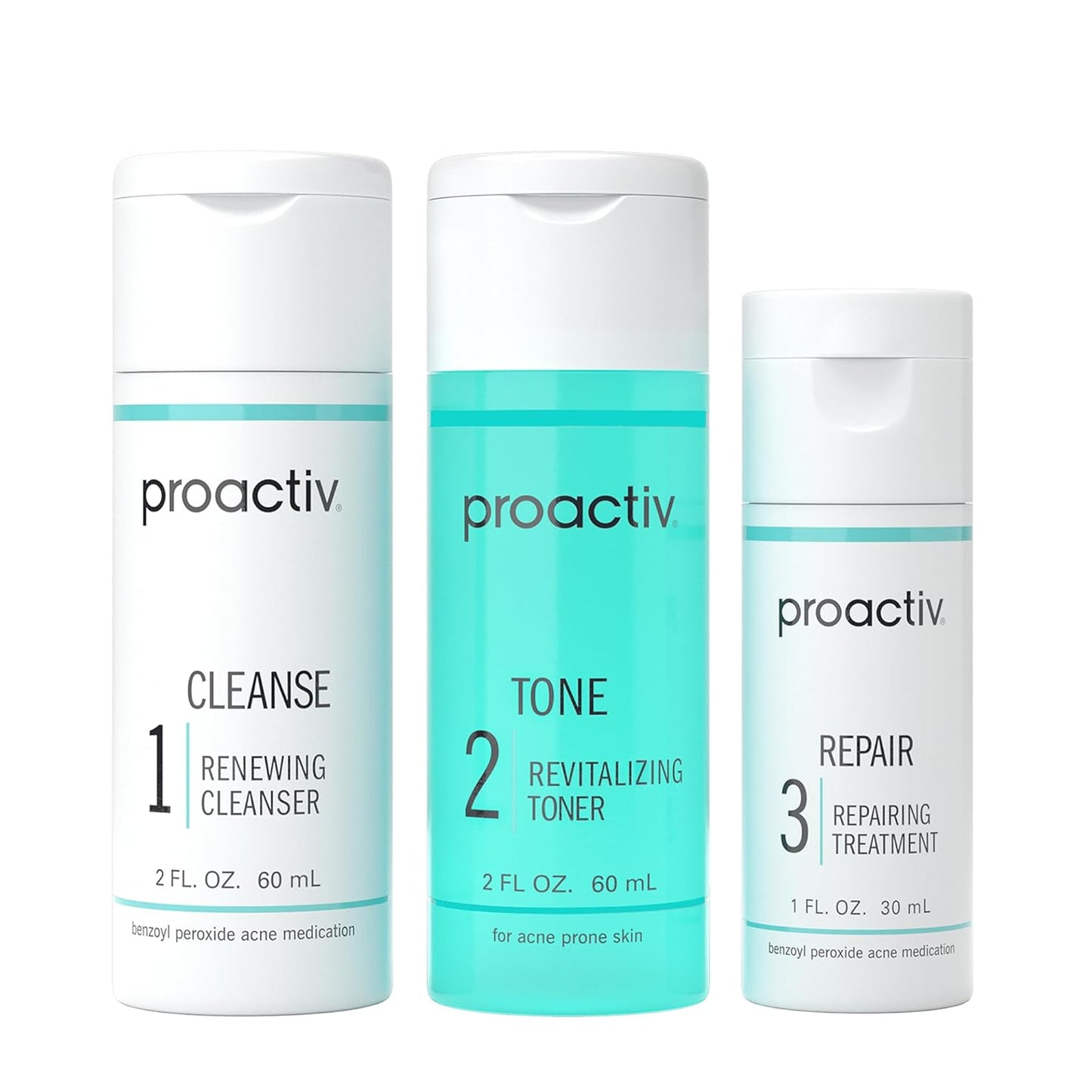 3-Step Acne Treatment Kit with Benzoyl Peroxide