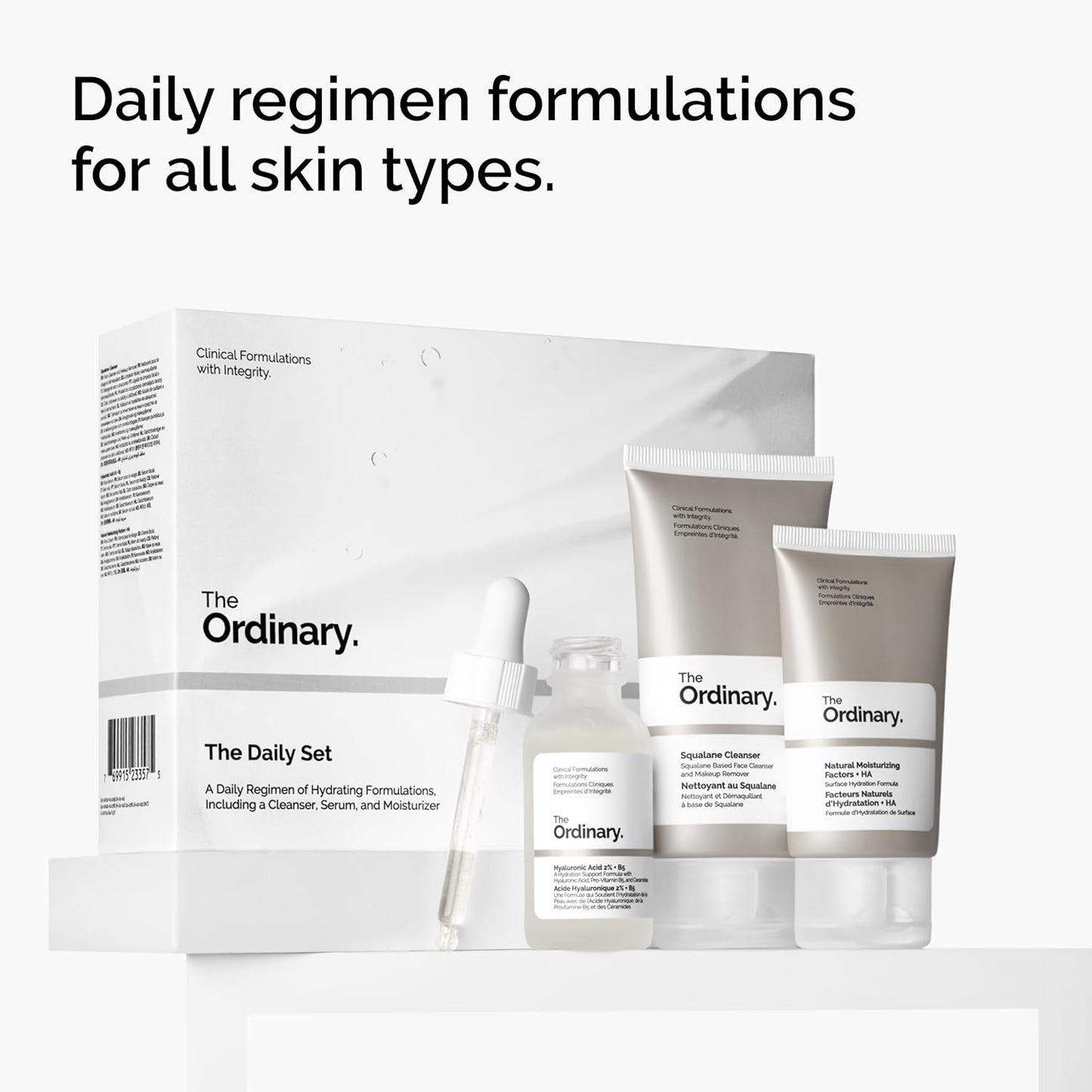 Daily Skincare Trio Set with Cleanser, Serum and Moisturizer