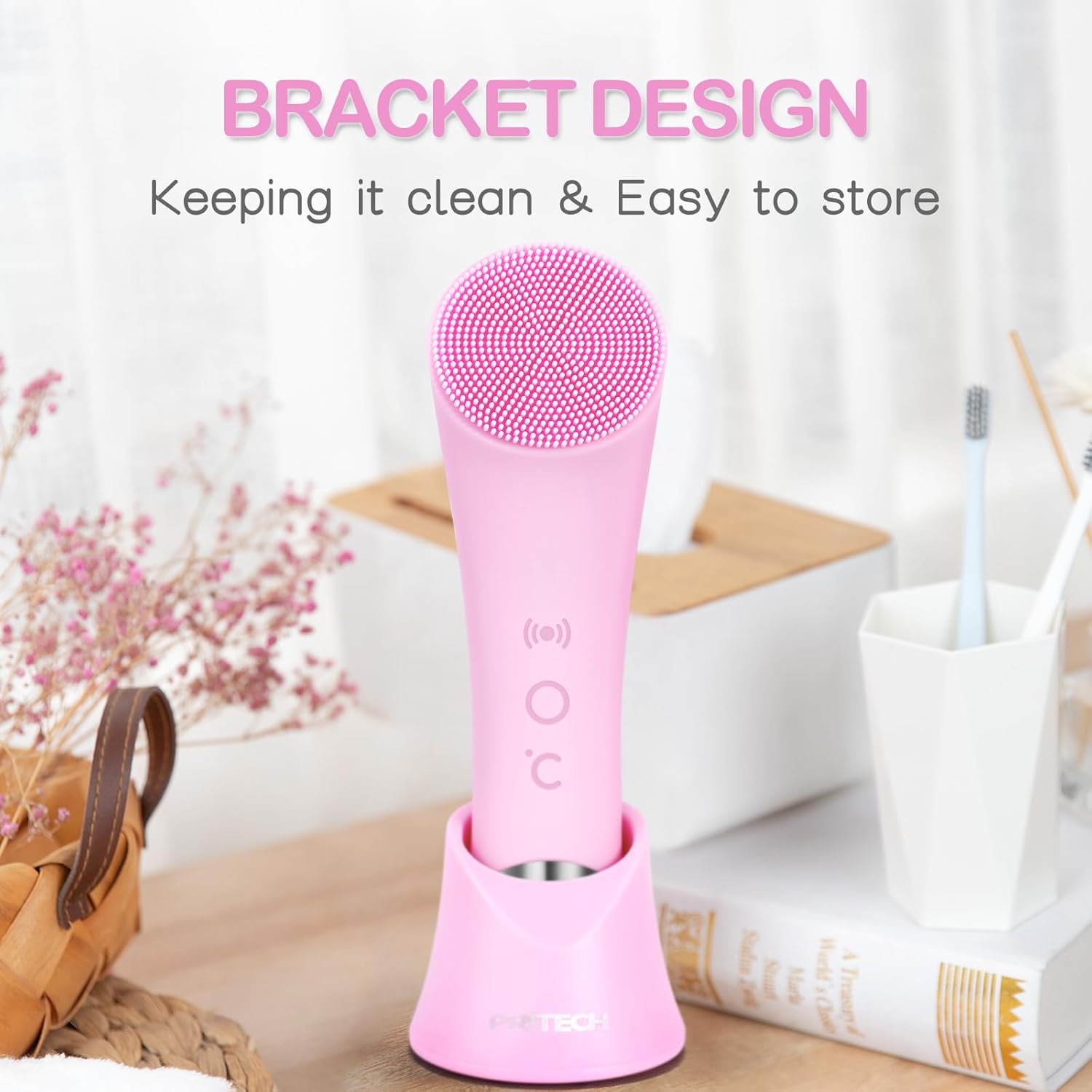 Silicone Facial Cleansing Brush – Heated Vibrating Exfoliator