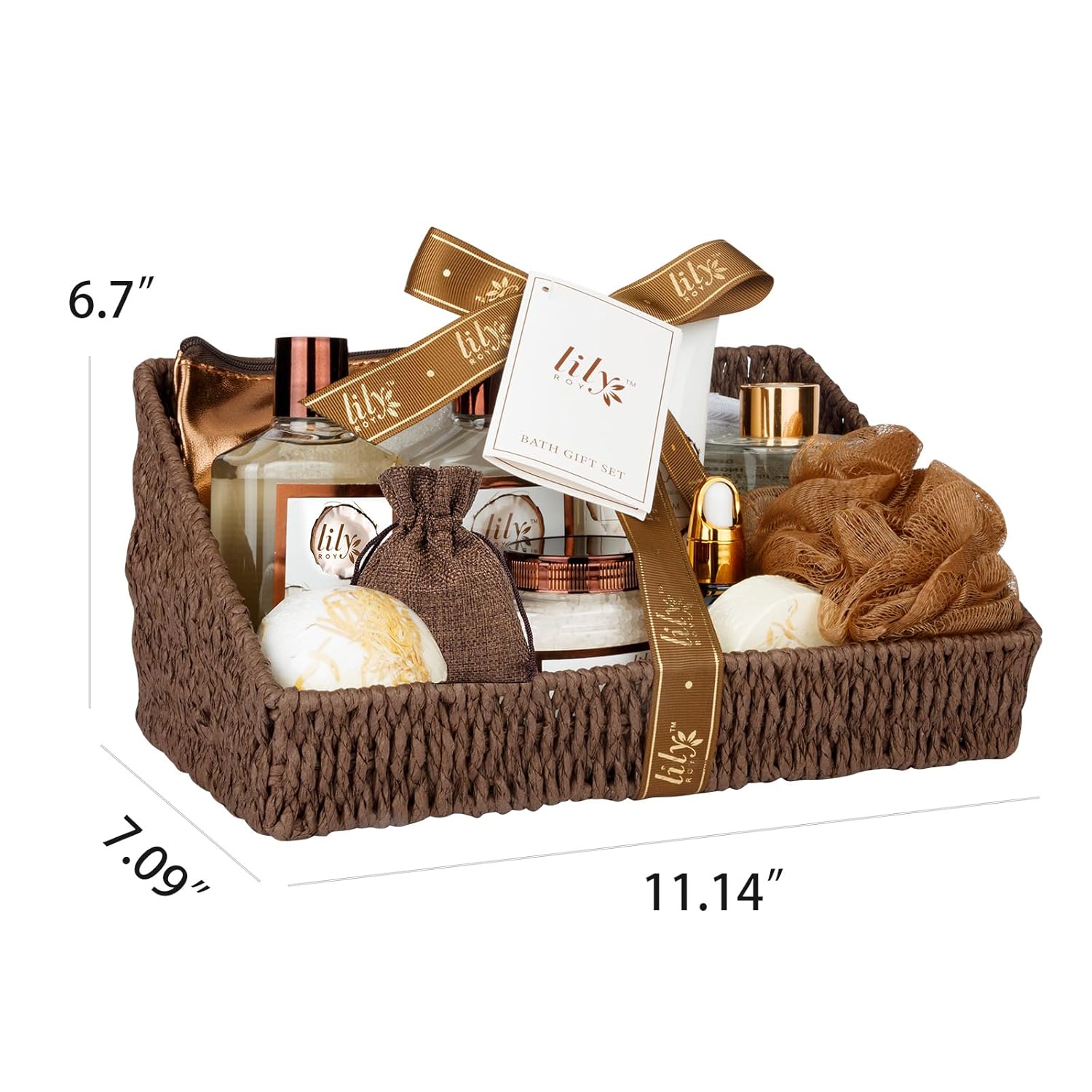 Coconut Vanilla Spa Gift Basket – 17-Piece Bath Set