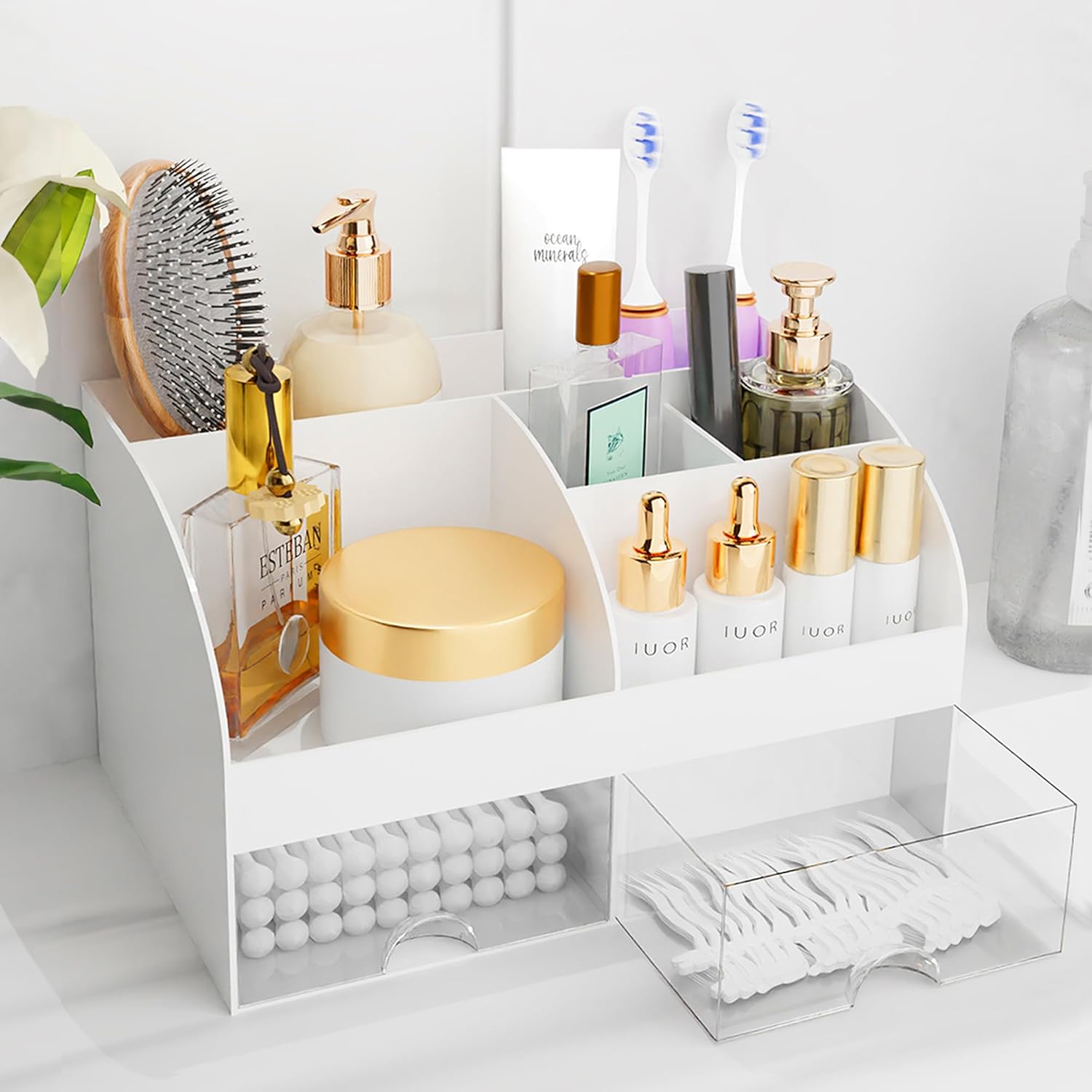 Makeup Organizer with Drawers for Vanity and Countertop