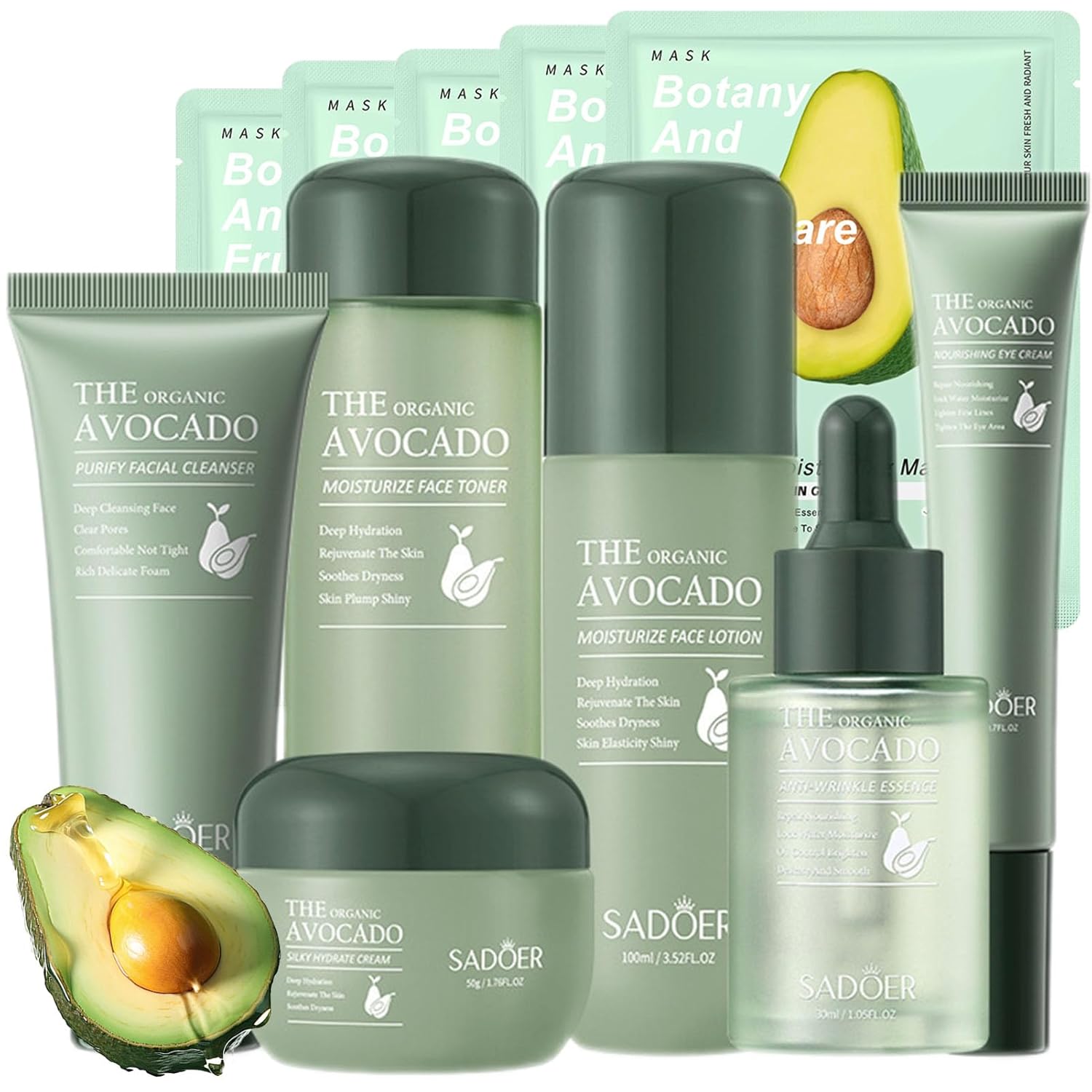 Avocado Skincare Set 11-Piece – Hydrating Face Routine