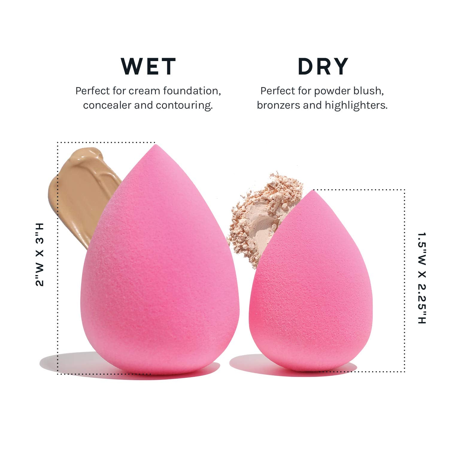 Latex-Free Makeup Sponge Set – Soft Blending Sponges (6-Pack)