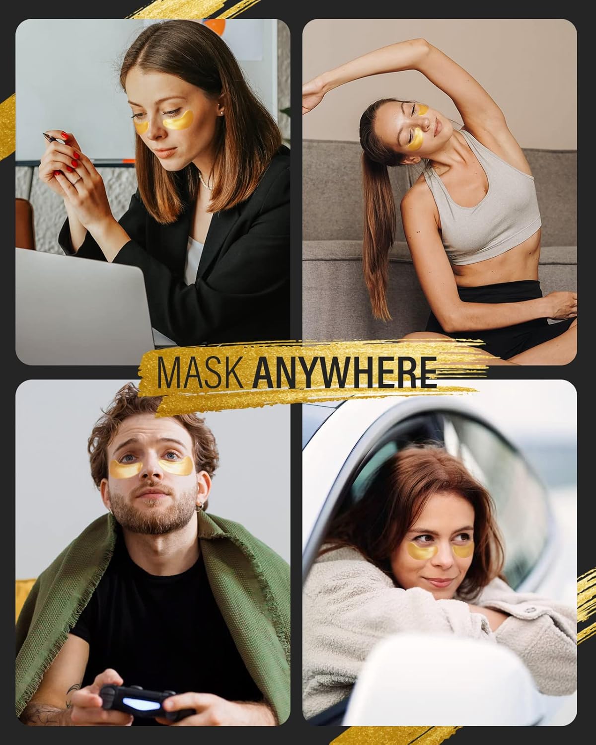 24K Gold Under Eye Masks – Hydrating Collagen Patches