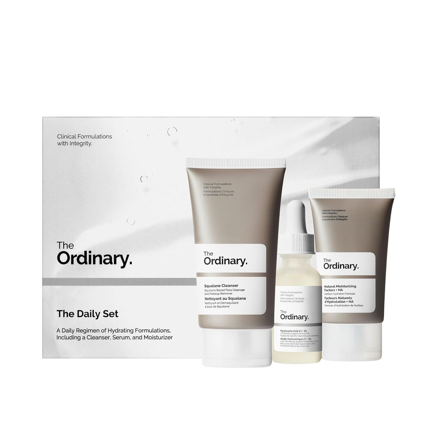 Daily Skincare Trio Set with Cleanser, Serum and Moisturizer