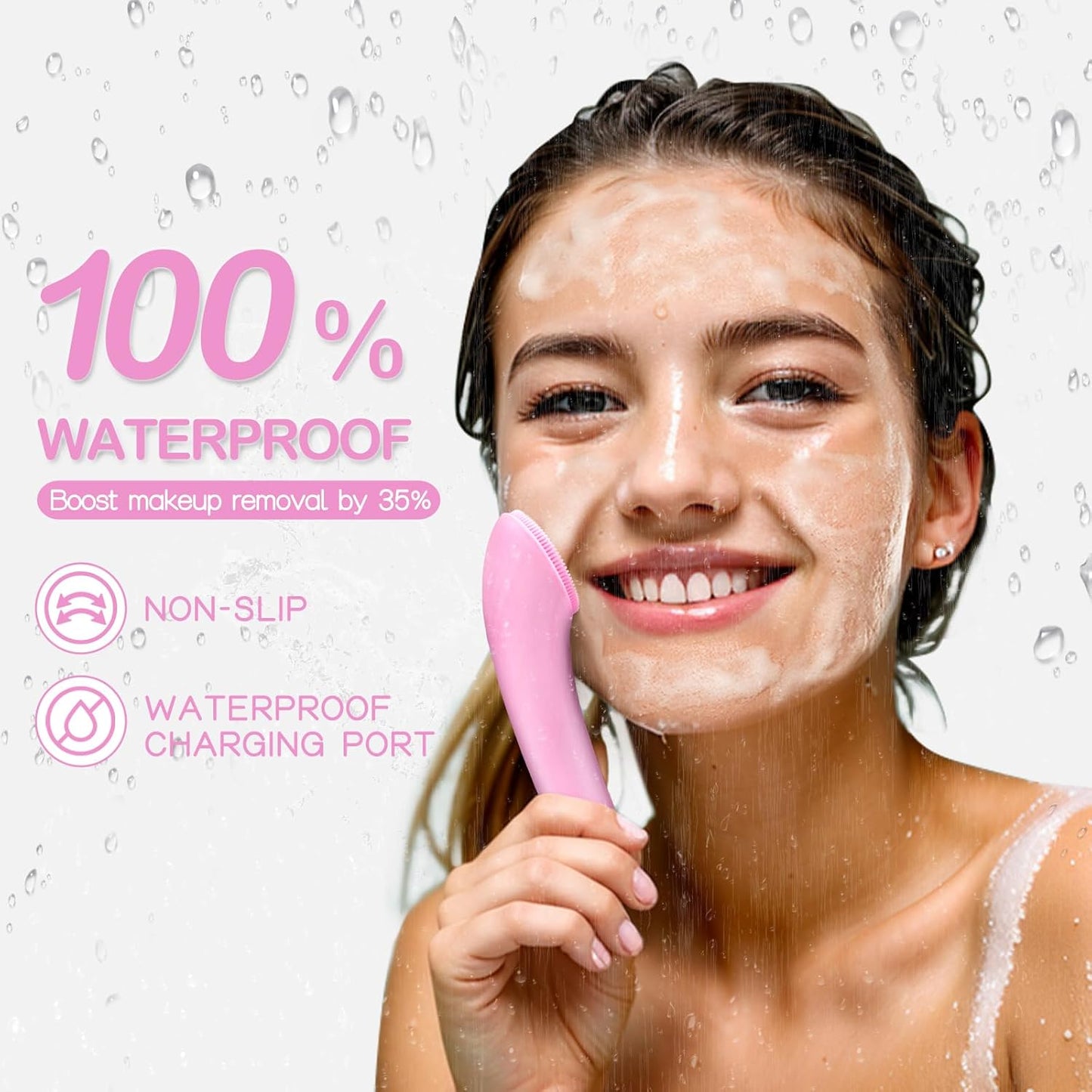 Silicone Facial Cleansing Brush – Heated Vibrating Exfoliator