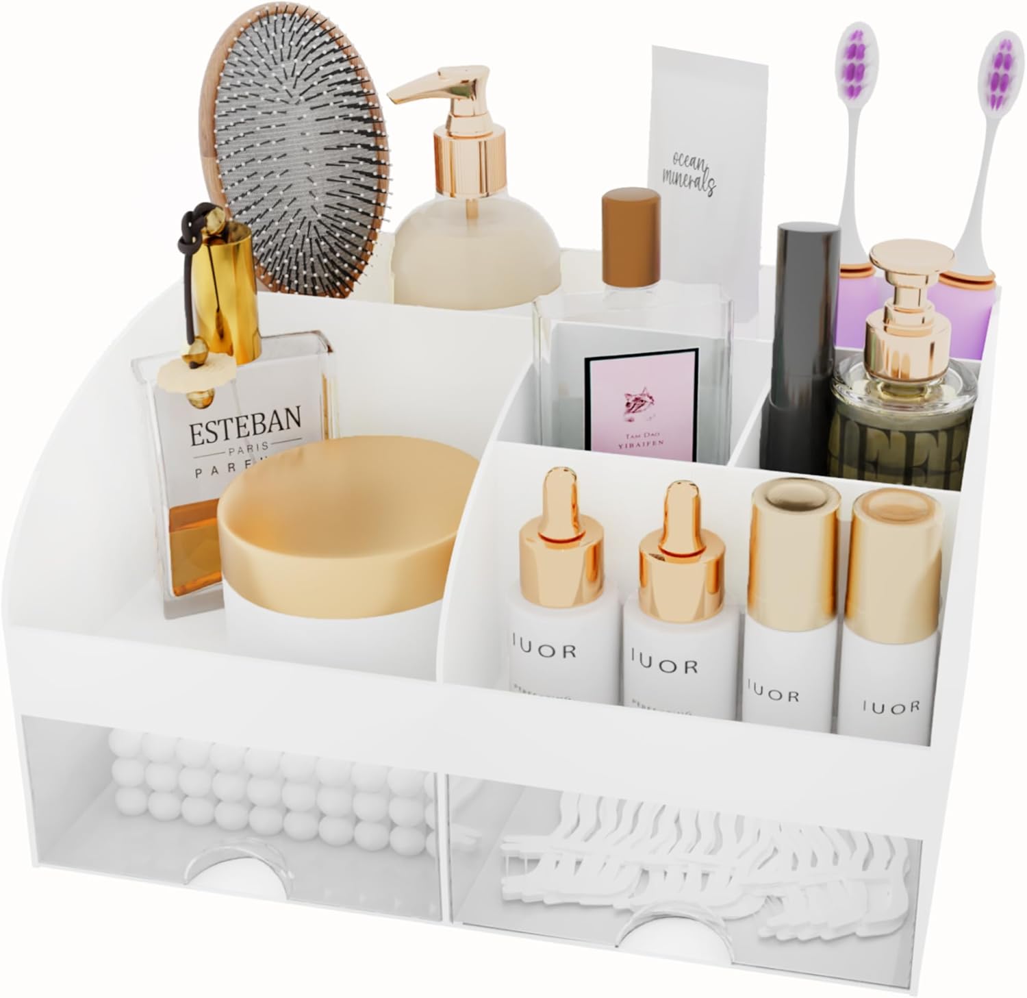Makeup Organizer with Drawers for Vanity and Countertop