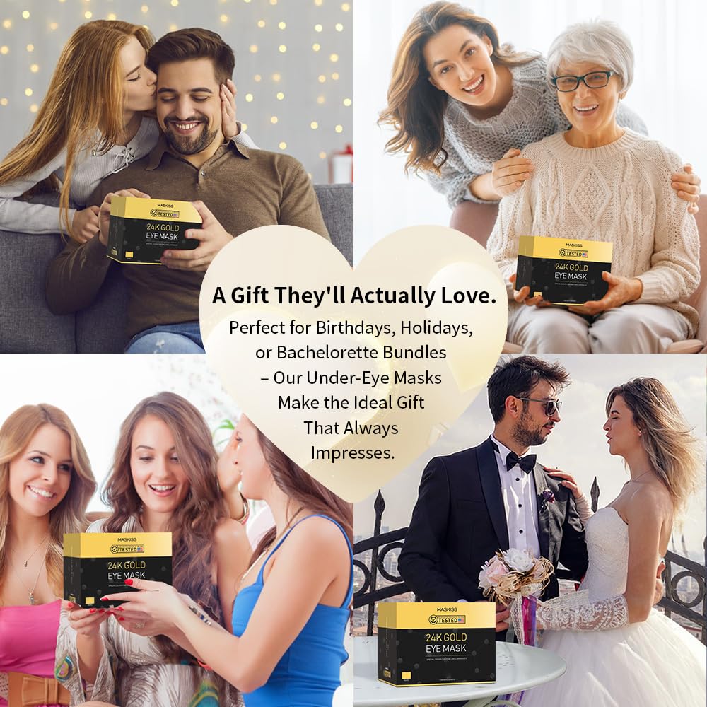 24K Gold Under Eye Masks – Hydrating Collagen Patches