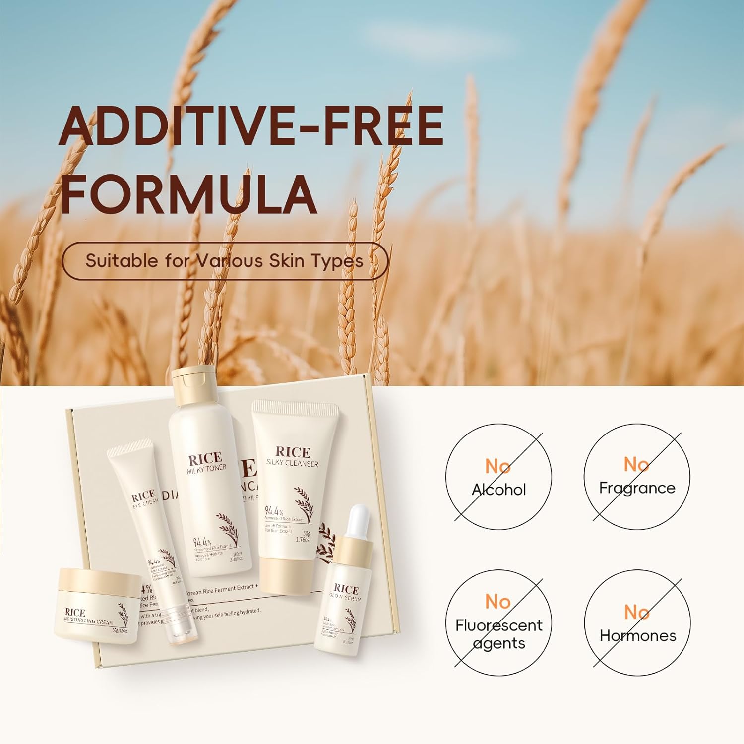 Rice Skincare Set for Glowing Skin – 5-Piece Face Kit
