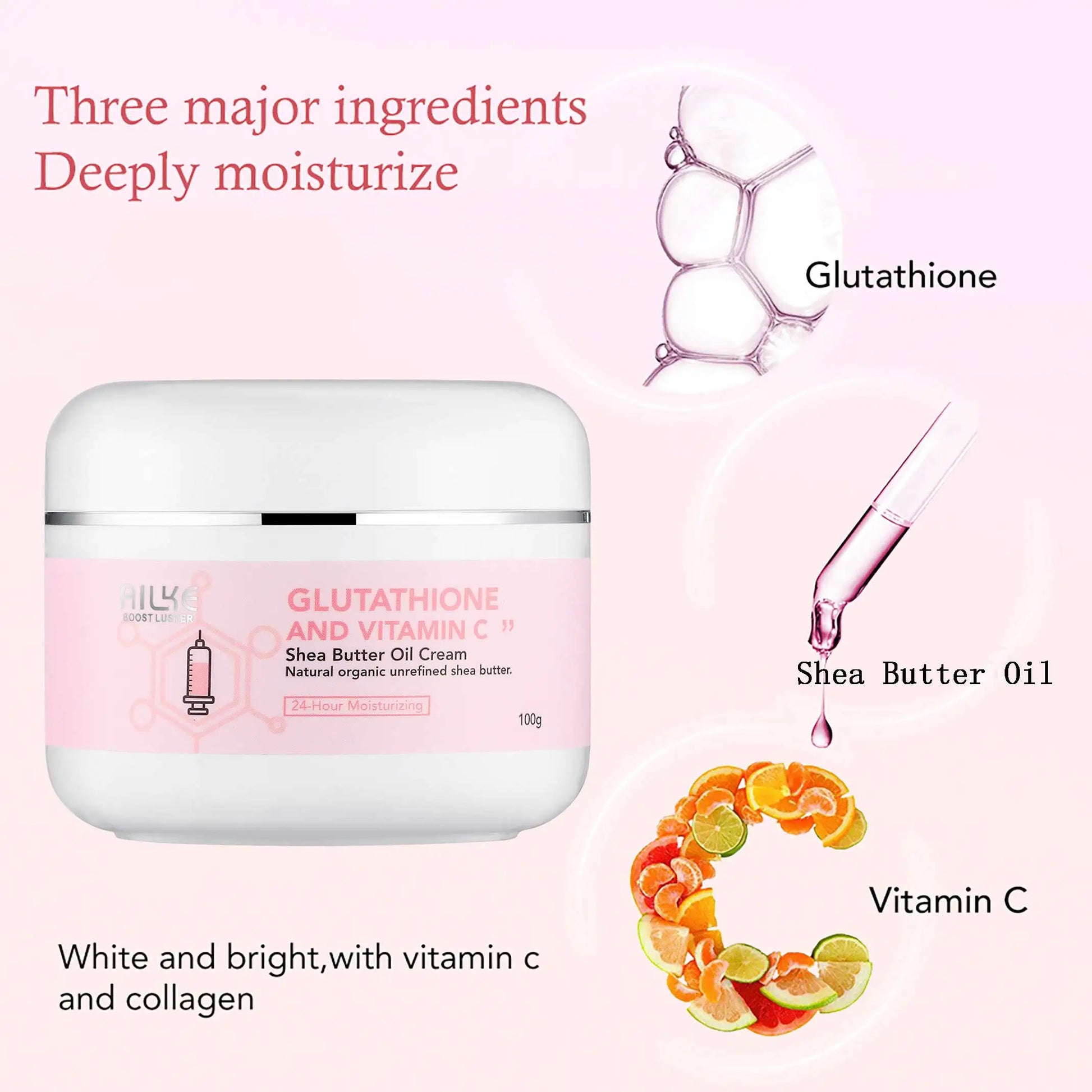 Skin Haven Radiant Glow Skin Cream in a jar with shea butter and natural ingredients, designed for face and body hydration.