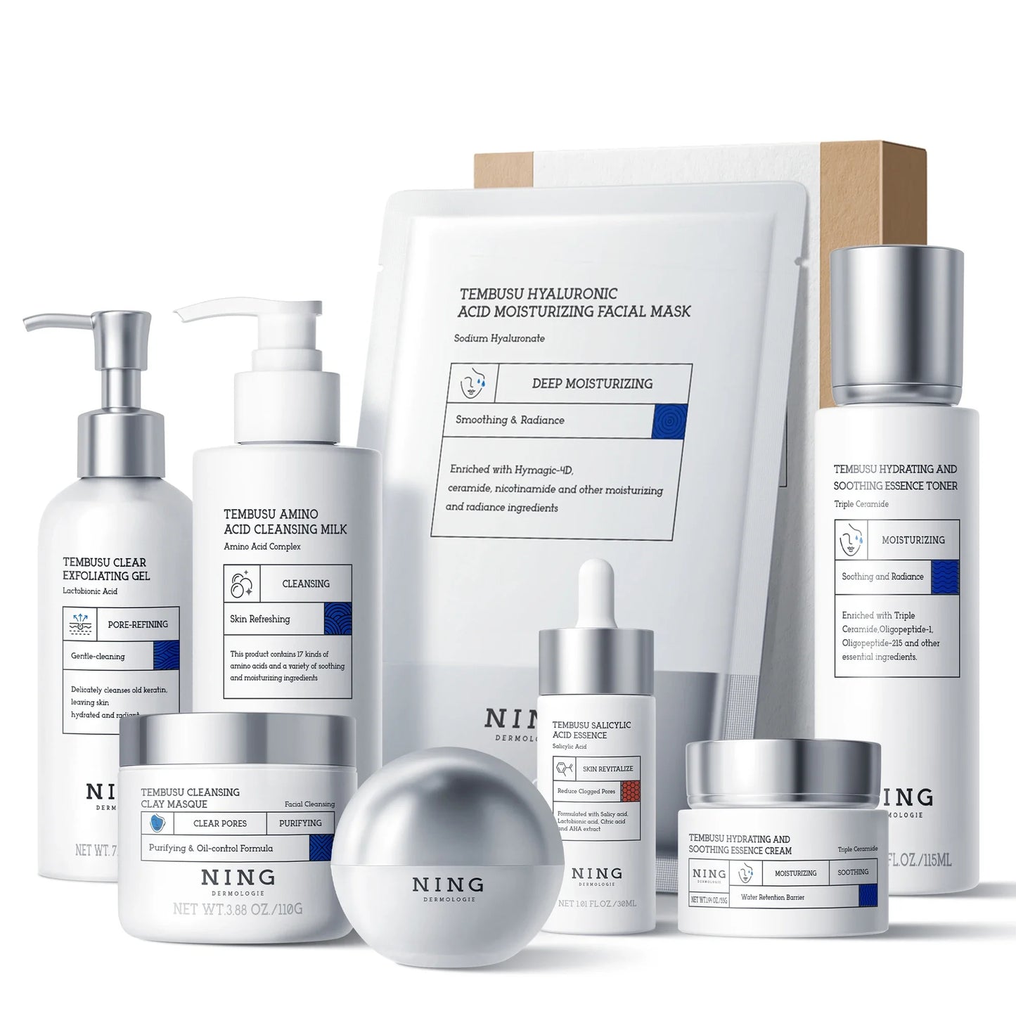Complete Facial Skin Care Set – 8-Step Unisex Routine