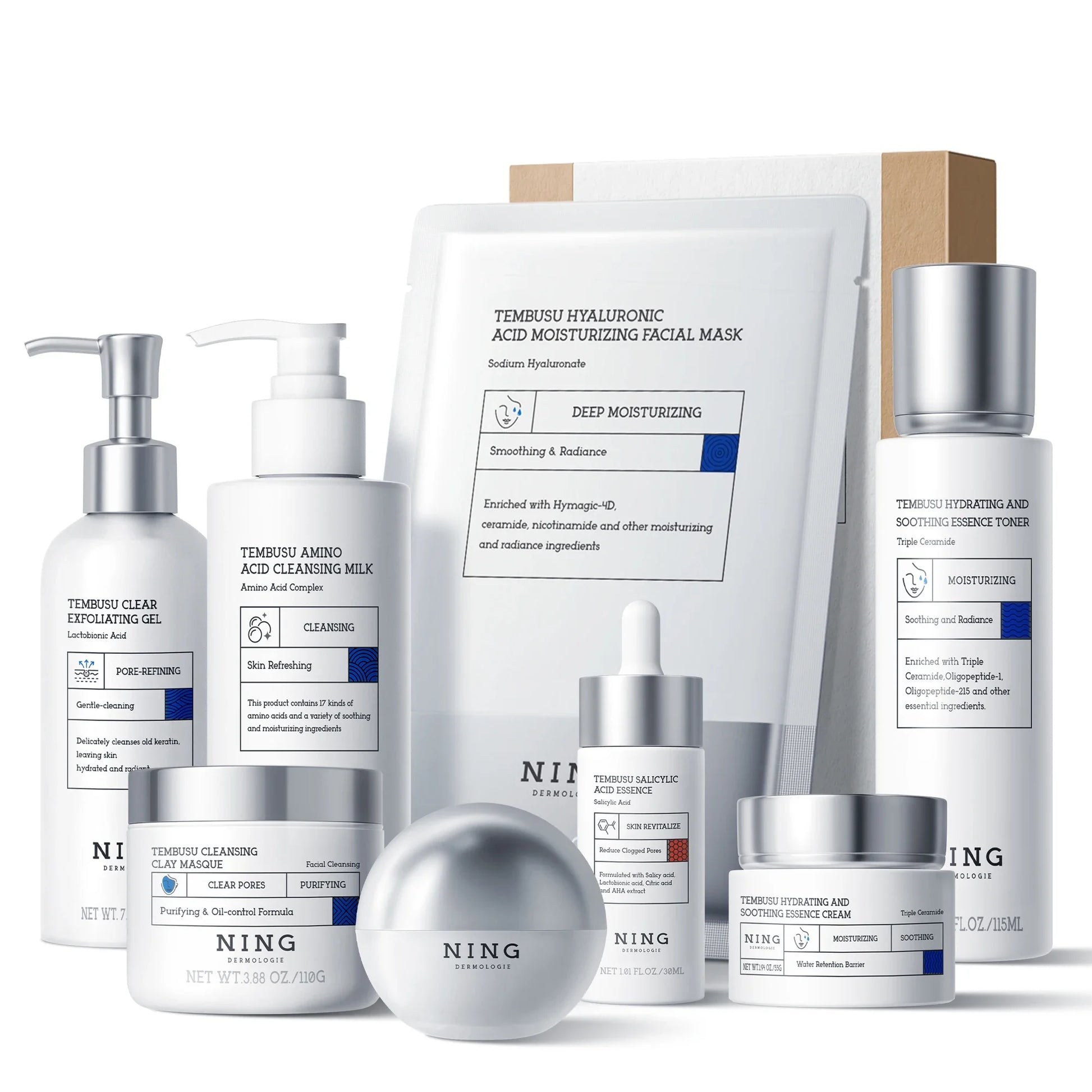 Complete Facial Skin Care Set – 8-Step Unisex Routine