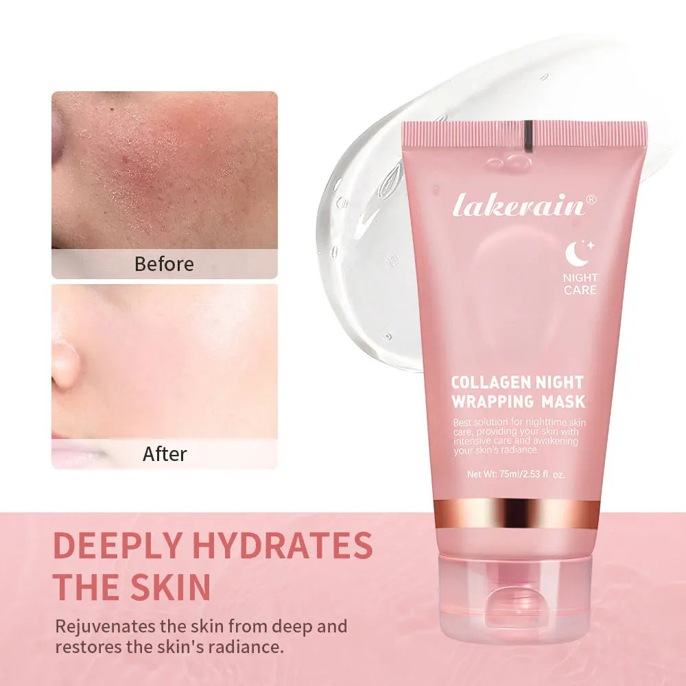 Skin Haven Radiant Glow Collagen Mask in bio-pack, peel-off face mask for anti-wrinkle and skin lifting skincare.