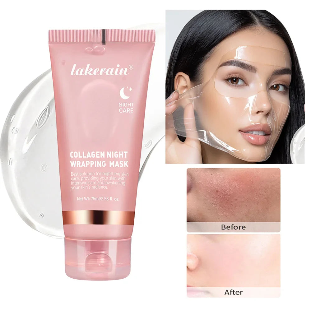 Skin Haven Radiant Glow Collagen Mask, a Korean peel-off face mask for anti-wrinkle and skin lifting, in a bio pack.