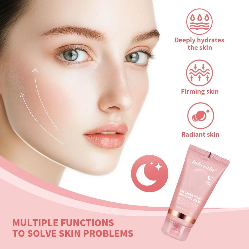Skin Haven Radiant Glow Collagen Mask, a Korean peel-off skincare mask with deep collagen for lifting and anti-wrinkle benefits.