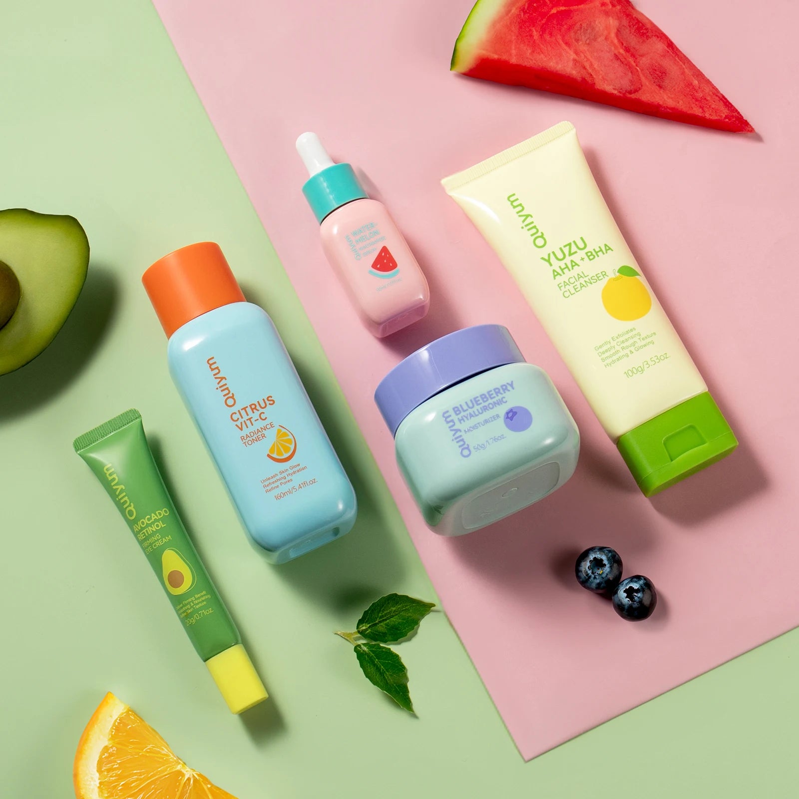 Fruit-Infused 5-Piece Facial Skincare Set for Radiant Skin