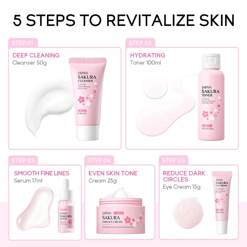 Sakura Face Care Set 5-Piece – Hydrating & Brightening