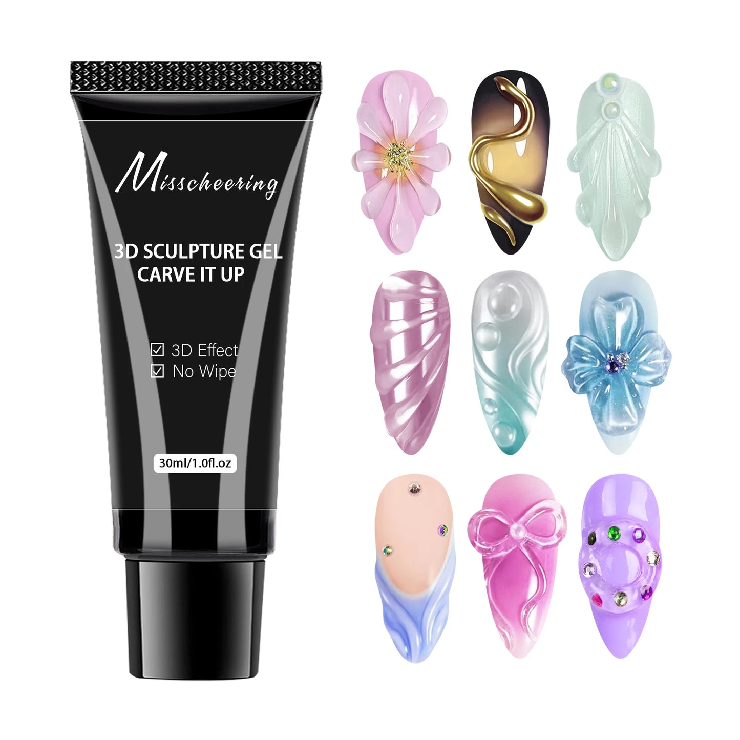 Skin Haven Super Strong Nail Rhinestone Gel Glue in 30g, showcasing the clear, durable nail adhesive for rhinestone application.