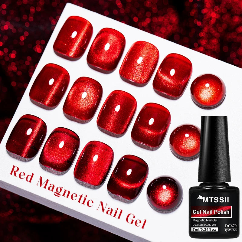 Wine Red Cat Eye Gel Nail Polish – Magnetic 7 ml