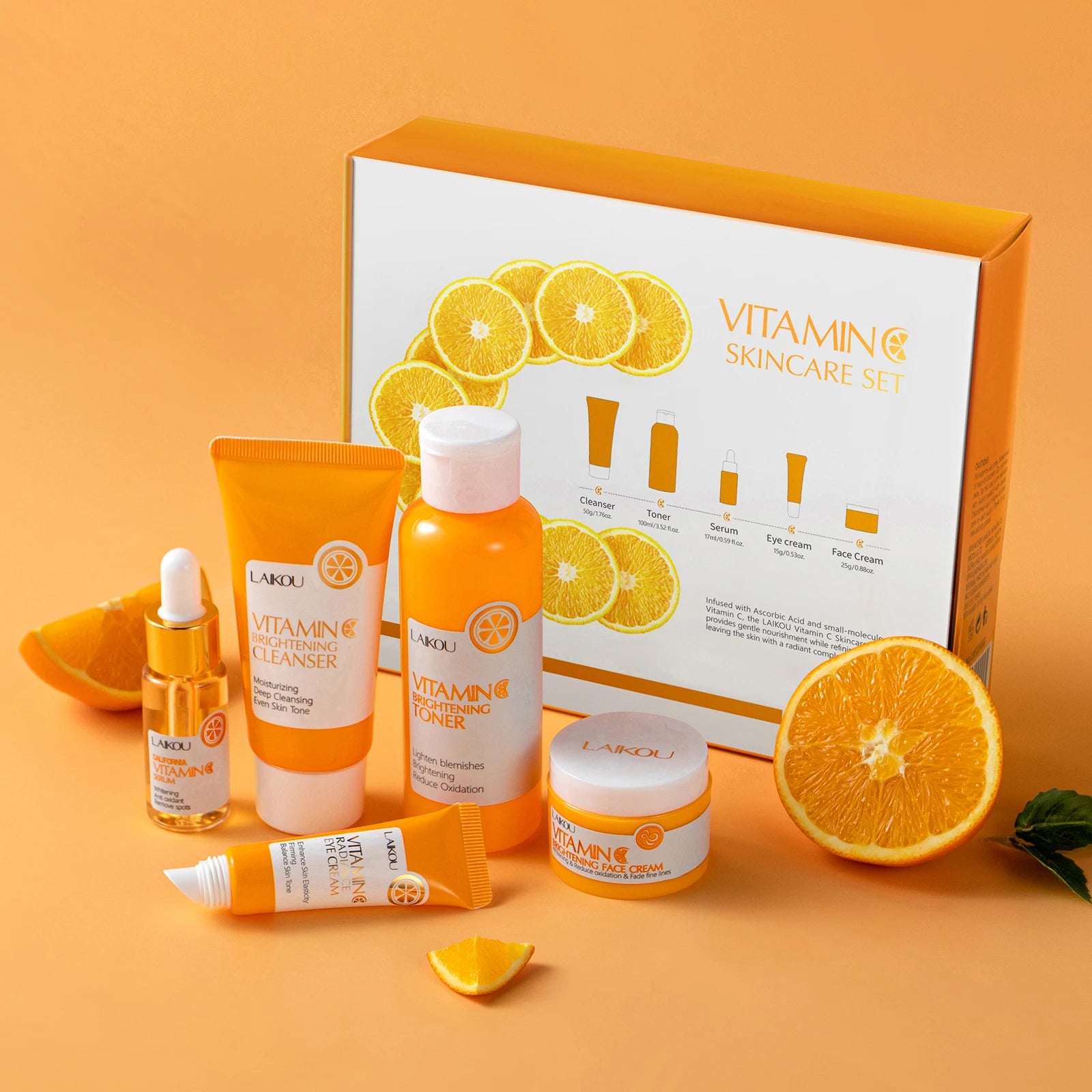 Vitamin C Brightening Skincare Set – 5-Piece Face Kit