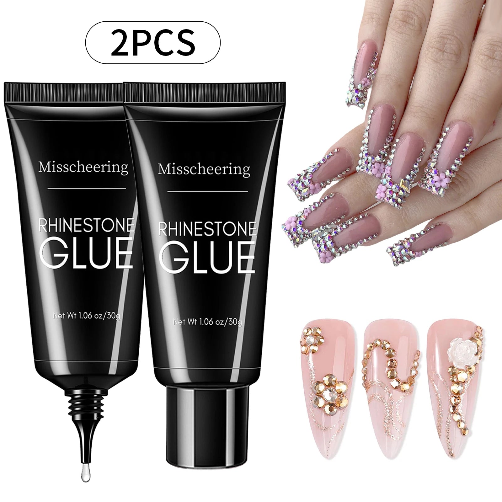 Skin Haven Super Strong Nail Rhinestone Gel Glue 30g for durable nail embellishments and professional nail care.