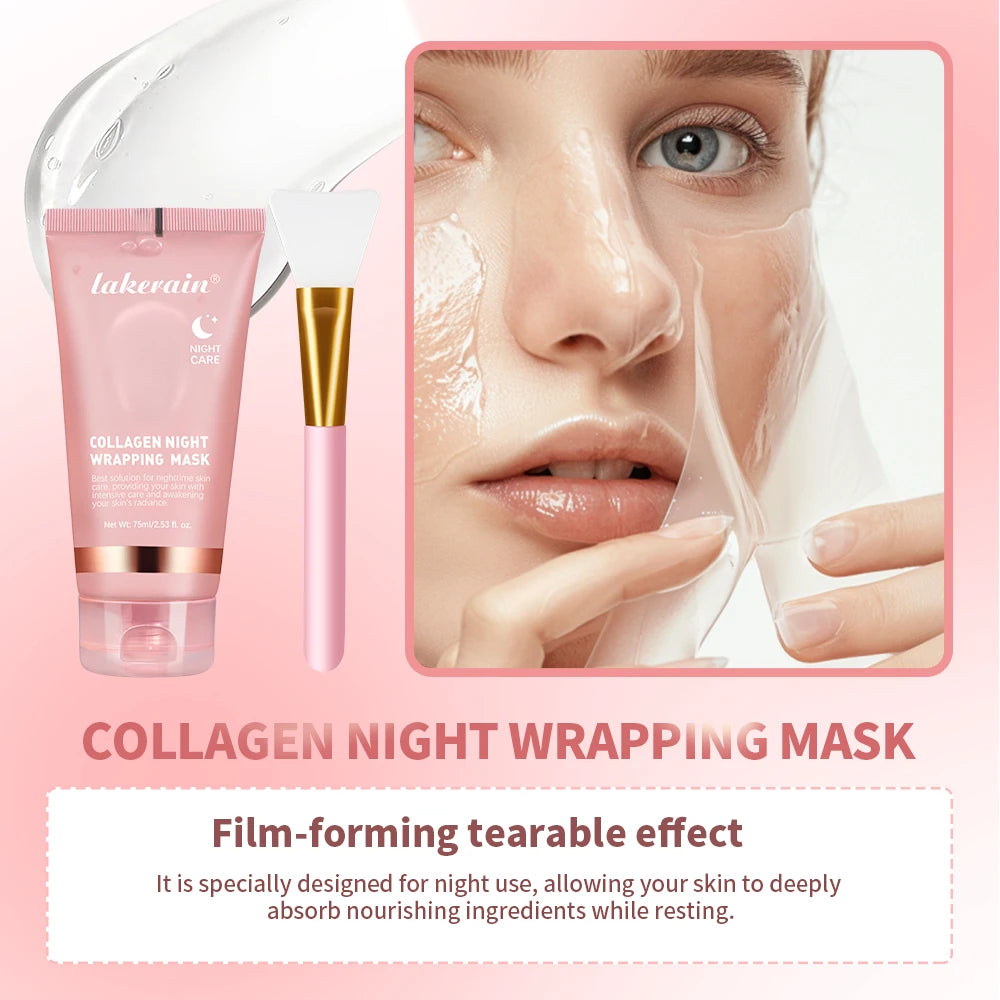 Collagen Night Wrapping Peel Mask With Brush Set