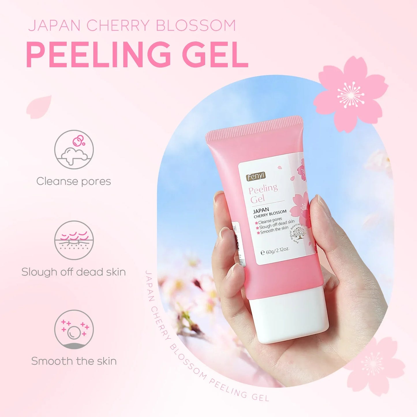 Cherry Blossom Peeling Gel Exfoliator – Deep Pore Cleanse 60 g