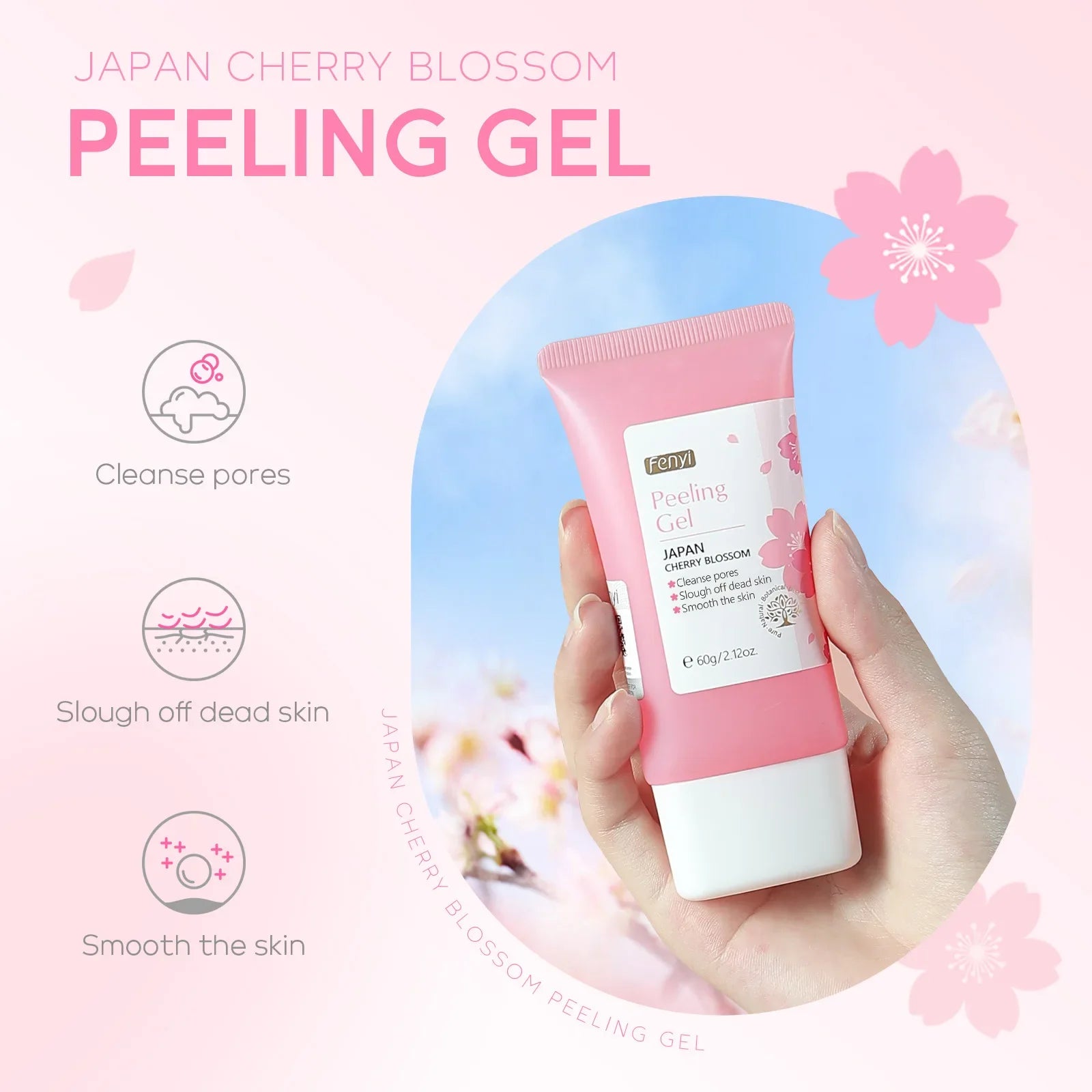 Cherry Blossom Peeling Gel Exfoliator – Deep Pore Cleanse 60 g