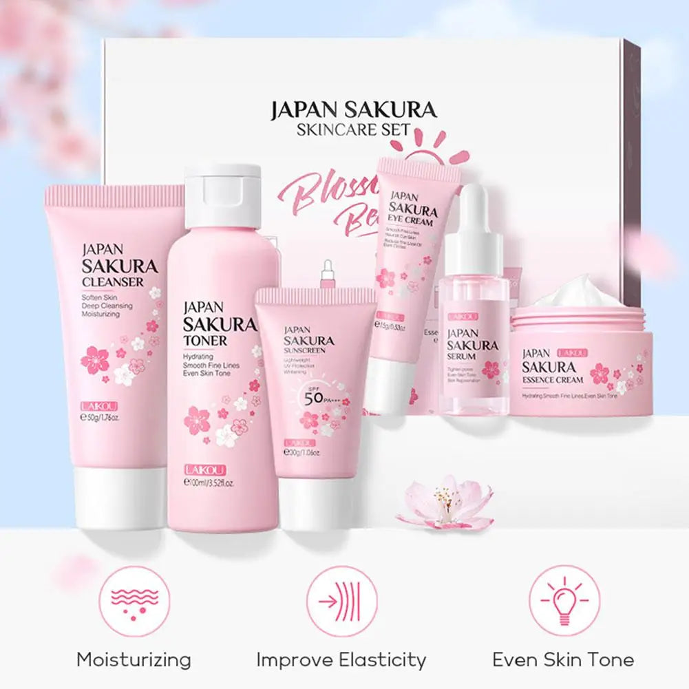 Sakura Face Skincare Set – Hydrating 6-Step Routine